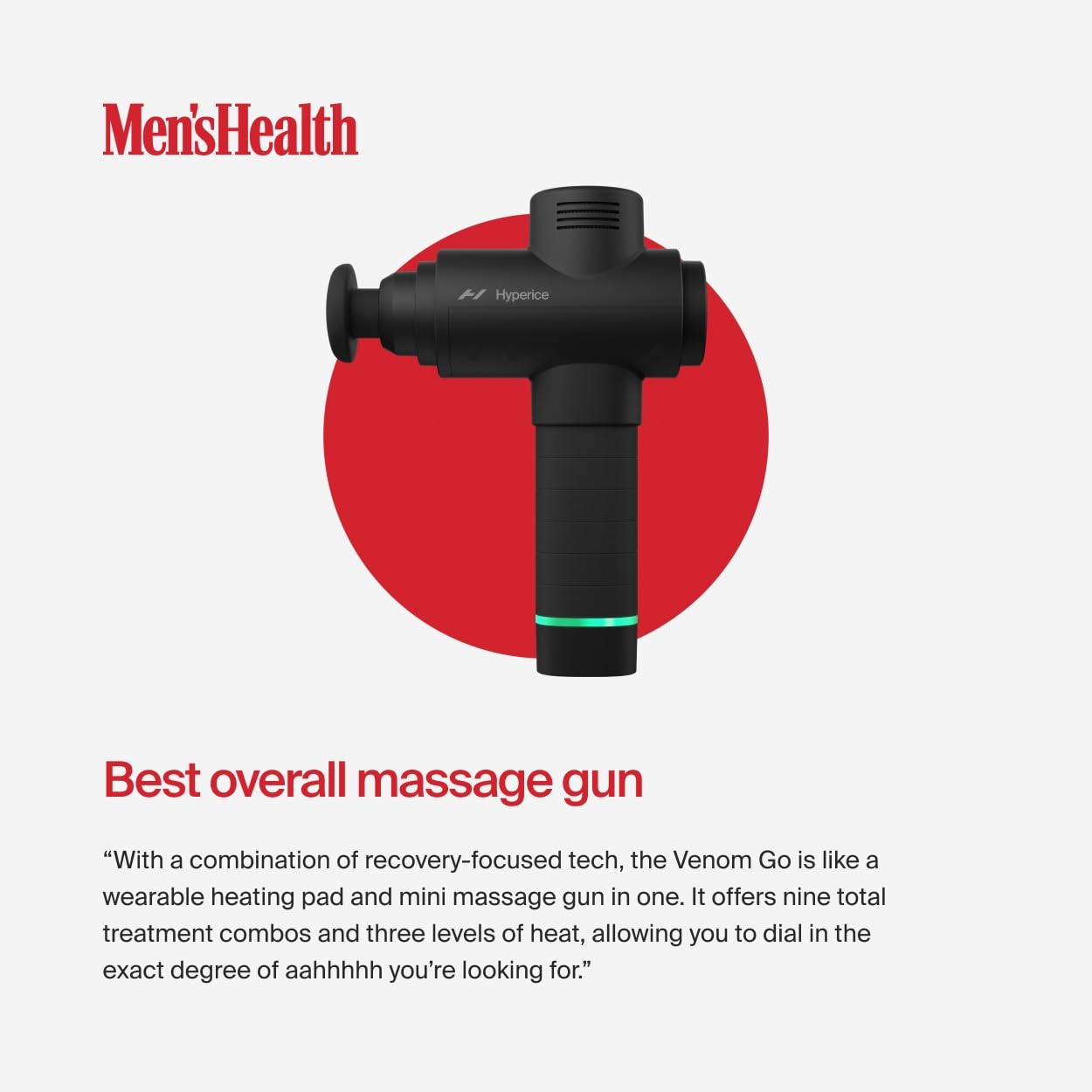 Hyperice Hypervolt 2 Black Massage Gun, Quiet Glide Technology, 3 Speeds, 5 Interchangeable Heads