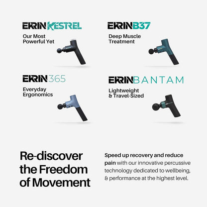 Ekrin Athletics B37v2 Massage Gun, Deep Tissue Massager, 5 Speeds, 4 Attachments, Ultra Quiet Motor