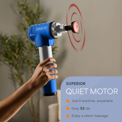 LifePro Sonic LX Heated Massage Gun, Deep Tissue Muscle Recovery Massager, 9 Speeds, 10 Heads, Rechargeable for Athletes