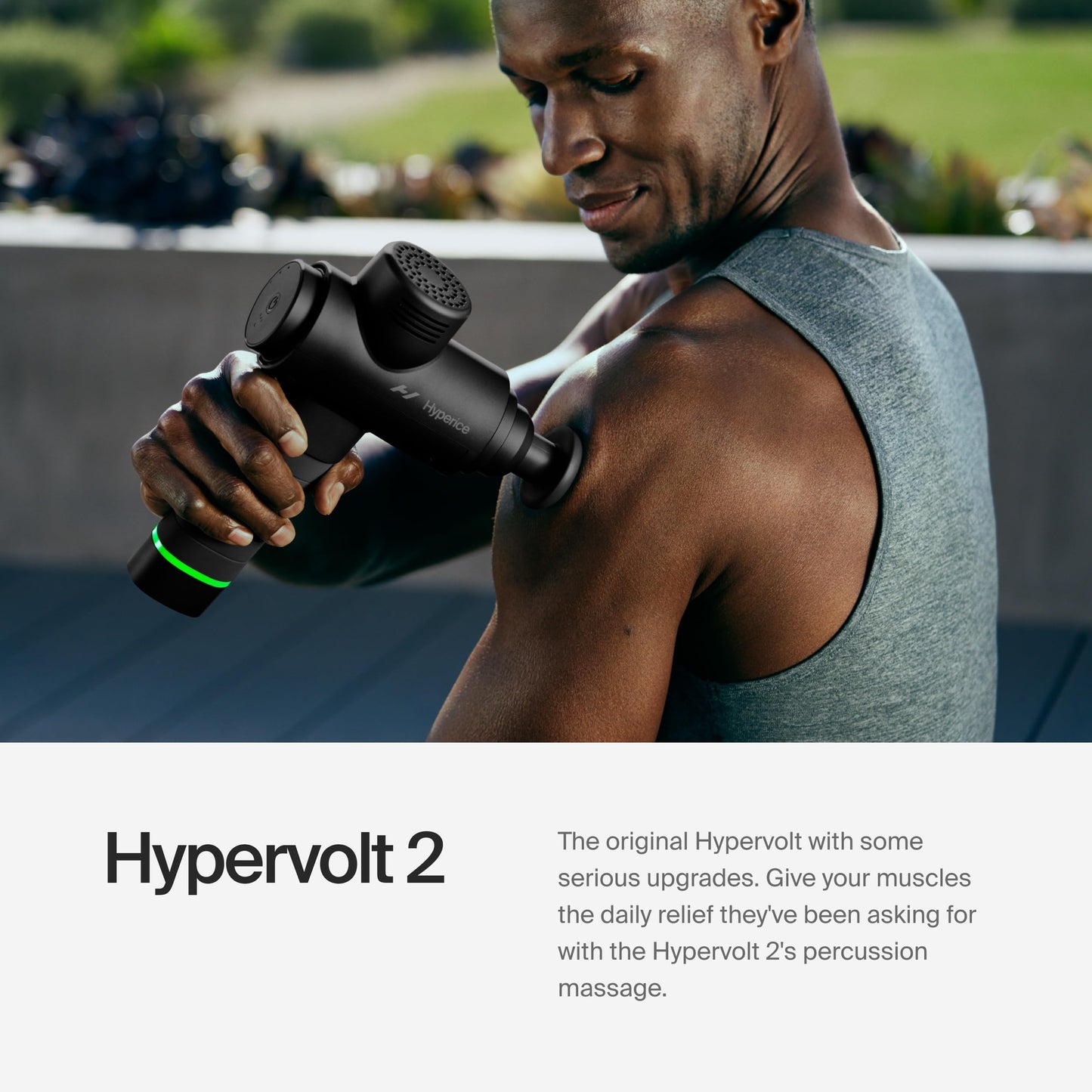 Hyperice Hypervolt 2 Black Massage Gun, Quiet Glide Technology, 3 Speeds, 5 Interchangeable Heads