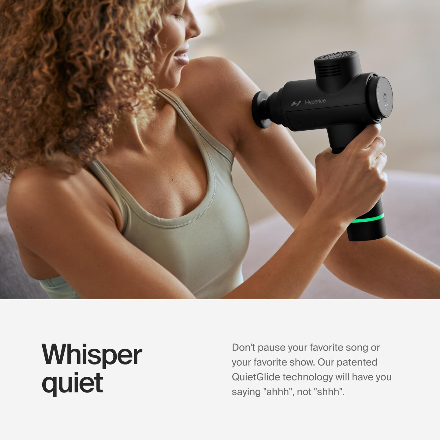 Hyperice Hypervolt 2 Black Massage Gun, Quiet Glide Technology, 3 Speeds, 5 Interchangeable Heads